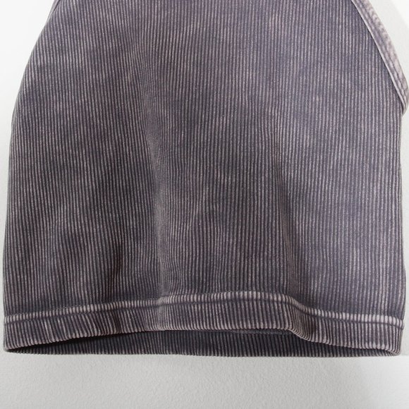 Free People Movement Happiness Runs Crop Tank Ribbed Washed Grey Size M/L - Picture 5 of 8